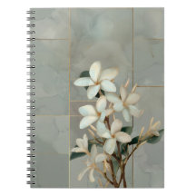 Weiße Magnolien-Blumen-Gold-Linien-Marmor