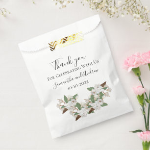 Weiße Magnolien Elegante klassische Hochzeit Geschenktütchen