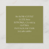 Weiße Magnolien-Flora auf Weiß Quadratische Visitenkarte (Rückseite)