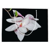 Weiße Magnolien Große Geschenktüte (Rückseite)