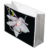 Weiße Magnolien Große Geschenktüte (Vorderseite Schrägansicht)