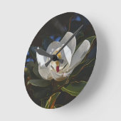 Weiße Magnolienblume Uhr (Winkel)