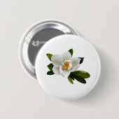 weiße Magnolienblüte Button (Vorne & Hinten)