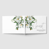 Weiße Magnolienblüte Hochzeit Gästebuch (Voll)