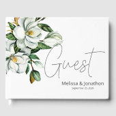Weiße Magnolienblüte Hochzeit Gästebuch (Vorderseite)