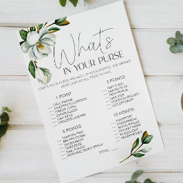 Weiße Magnolienblüte, was in Ihrer Tasche ist Flyer