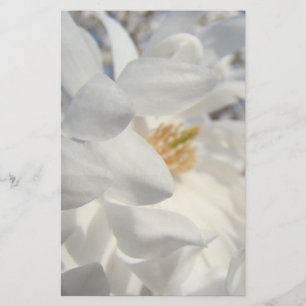 Weiße Magnolienblüten-Schreibwaren individuell Briefpapier