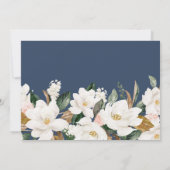 Weiße Magnolienblütenhäuser Erwärmung Party Einladung (Rückseite)