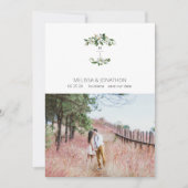 Weiße Magnolienflora rustikales Bild Save The Date (Vorderseite)