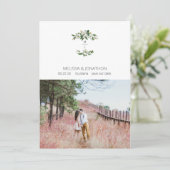 Weiße Magnolienflora rustikales Bild Save The Date (Stehend Vorderseite)