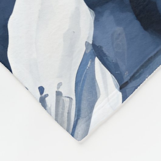 Weiße Magnolienmuster im Hintergrund, Fleecedecke (Ecke)