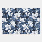 Weiße Magnolienmuster im Hintergrund, Geschenkpapier Set (Vorderseite)