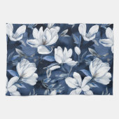 Weiße Magnolienmuster im Hintergrund, Geschirrtuch (Horizontal)