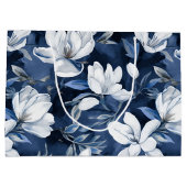 Weiße Magnolienmuster im Hintergrund, Große Geschenktüte (Rückseite)