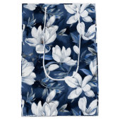 Weiße Magnolienmuster im Hintergrund, Mittlere Geschenktüte (Rückseite)