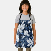 Weiße Magnolienmuster im Hintergrund, Schürze (Insitu)