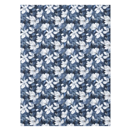 Weiße Magnolienmuster im Hintergrund, Tischdecke (Vorderseite)