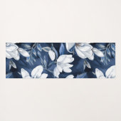 Weiße Magnolienmuster im Hintergrund, Yogamatte (Rückseite (Horizontal))