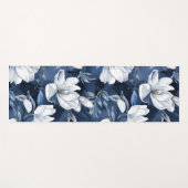 Weiße Magnolienmuster im Hintergrund, Yogamatte (Vorderseite (Horizontal))