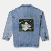 Weiße Magnolische Blume Südlicher Charme Jeansjacke (Rückseite)