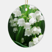Weiße Maiglöckchen-Verzierung Keramikornament (Links)