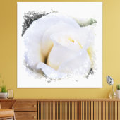 *~* Weiße Makro Rose Floral AR8 Leinwanddruck (Insitu (Wohnzimmer))