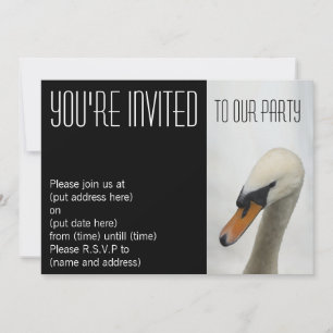 Weiße Makro-Swan-Party Einladung