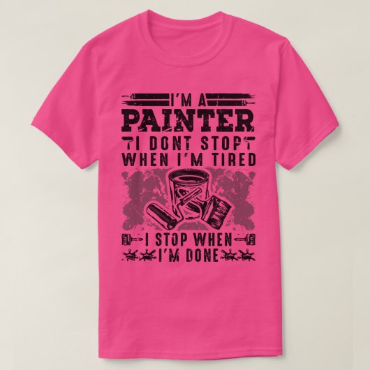 Weiße Maler T-Shirt (Design vorne)