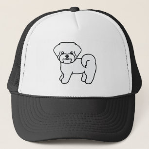 Weiße malteser Hund Cartoon-Illustration Truckerkappe