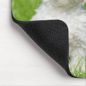 Weiße maltesische Welpenhunde-Liebe Mousepad (Ecke)