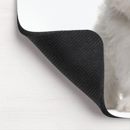 Weiße maltesische Welpenpolster Mousepad (Ecke)