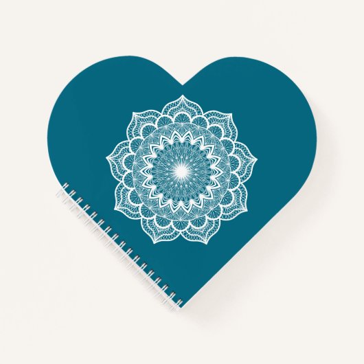 Weiße Mandala auf blauem Hintergrund Notizblock (Vorderseite)