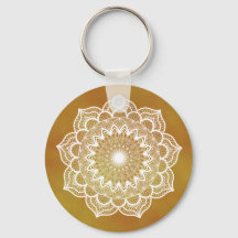 Weiße Mandala auf goldenem Hintergrund