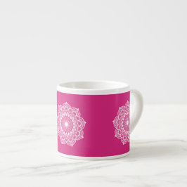 Weiße Mandala auf rosa Hintergrund Espressotasse