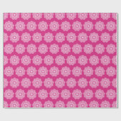 Weiße Mandala auf rosa Hintergrund Geschenkpapier (Flach)