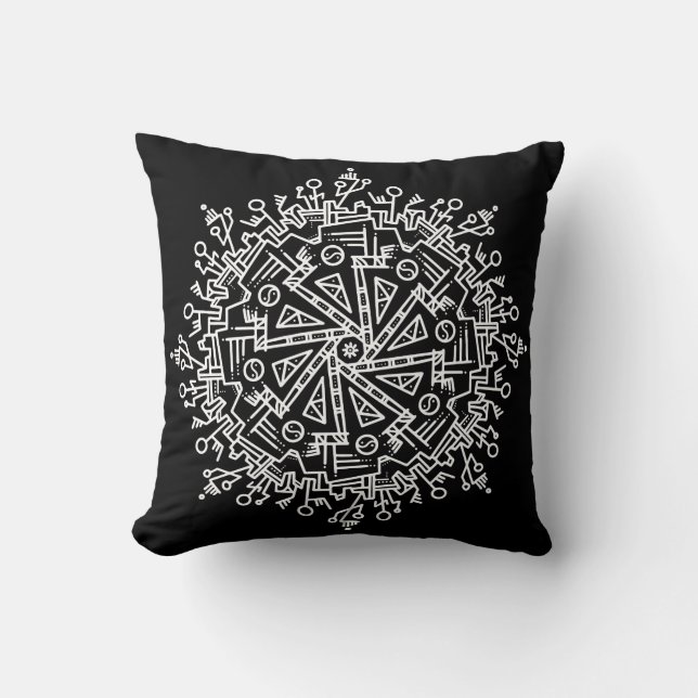 Weiße Mandala Kissen (Vorderseite)