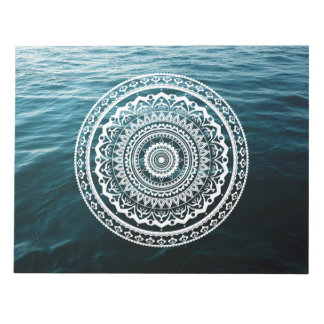 Weiße Mandala Lass dich vom Meer befreien Notizblock