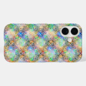 Weiße Mandala-Muster über farbenfrohe Juwelentöne Case-Mate iPhone Hülle (Rückseite (Horizontal))