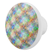 Weiße Mandala-Muster über farbenfrohe Juwelentöne Keramikknauf (Rechts)