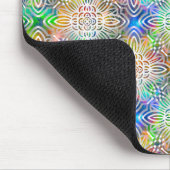 Weiße Mandala-Muster über farbenfrohe Juwelentöne Mousepad (Ecke)