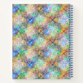 Weiße Mandala-Muster über farbenfrohe Juwelentöne Notizblock (Rückseite)