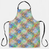 Weiße Mandala-Muster über farbenfrohe Juwelentöne Schürze (Vorderseite)