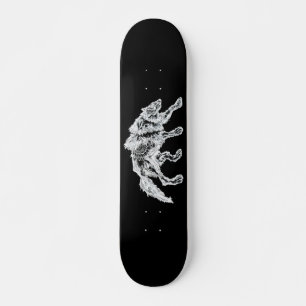 Weiße Mandala Werewolf Skateboard