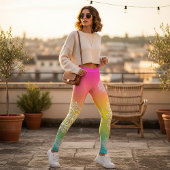 Weiße Mandalase mit doppelter Spitze auf einem Reg Leggings