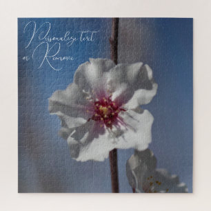 Weiße Mandelblüte Blume Botanische Fotografie Puzzle