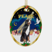 Weiße Männer - Berner Hund Keramik Ornament (Rechts)