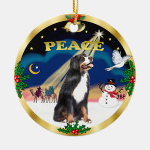 Weiße Männer - Berner Hund Keramik Ornament