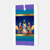 Weiße Männer besuchen Baby Jesus Ornament Aus Metall (Vorderseite links)