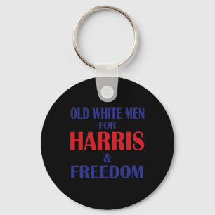 Weiße Männer für Harris und Freedom Funny America Schlüsselanhänger