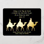 Weiße Männer Magi Christliche Weihnachtsfohlen-Kar Folieneinladung (Vorderseite)